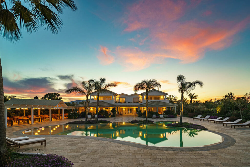 Luxury pool and tropical gardens at Sant'Efis Hotel South Sardinia
