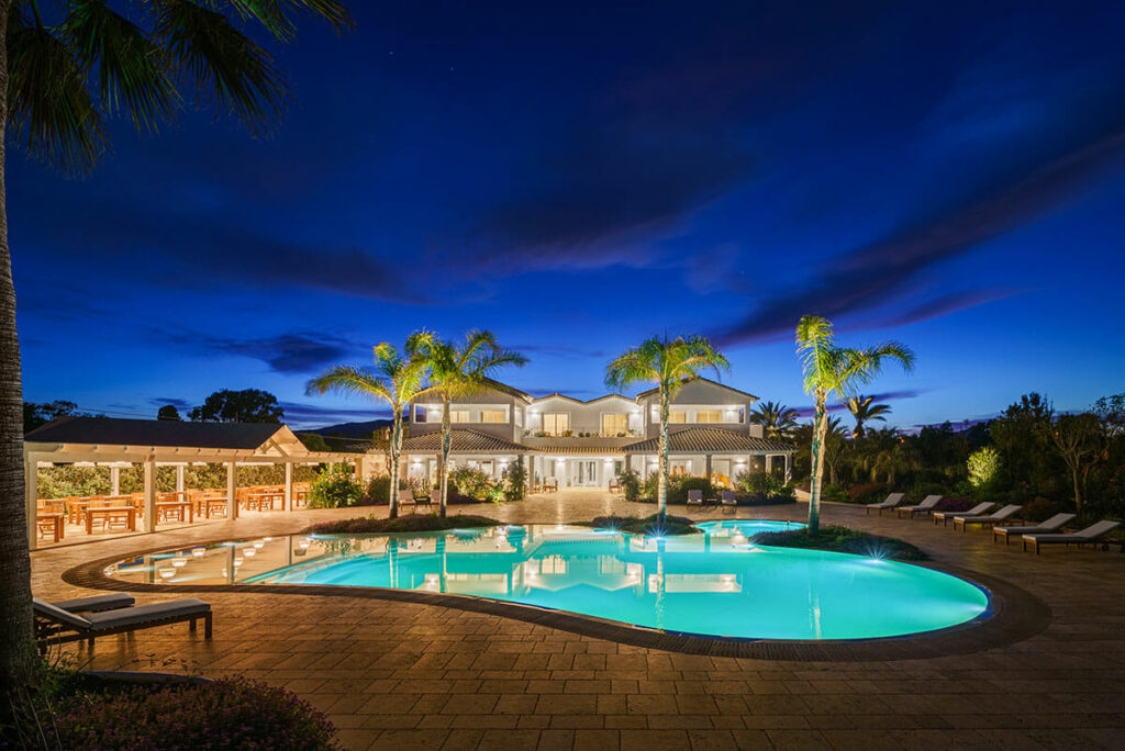 Luxury pool and tropical gardens at Sant'Efis Hotel South Sardinia