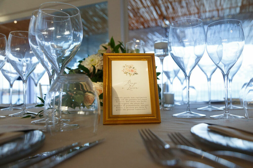 Luxury wedding setup on beachfront terrace Sant'Efis Hotel Pula